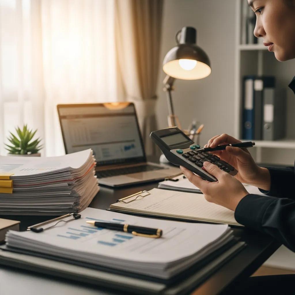 Homeowner reviewing refinance closing cost estimates and documents